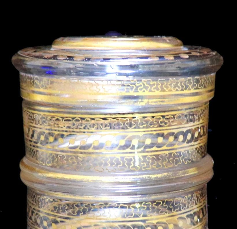 オールド・バカラ 1900年頃 金彩蓋物 希少絵柄 ボンボニエール アートピース