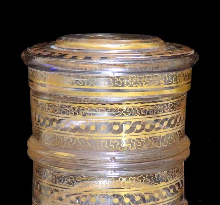 オールド・バカラ 1900年頃 金彩蓋物 希少絵柄 ボンボニエール アートピース