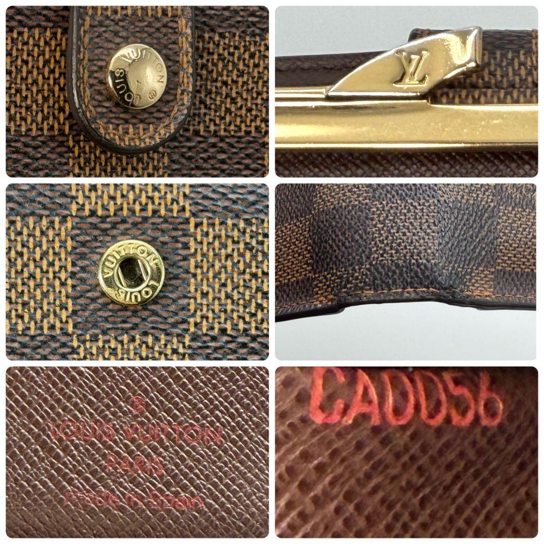 良品 ルイヴィトン ダミエ エベヌ ポルトフォイユ ヴィエノワ 財布 がま口