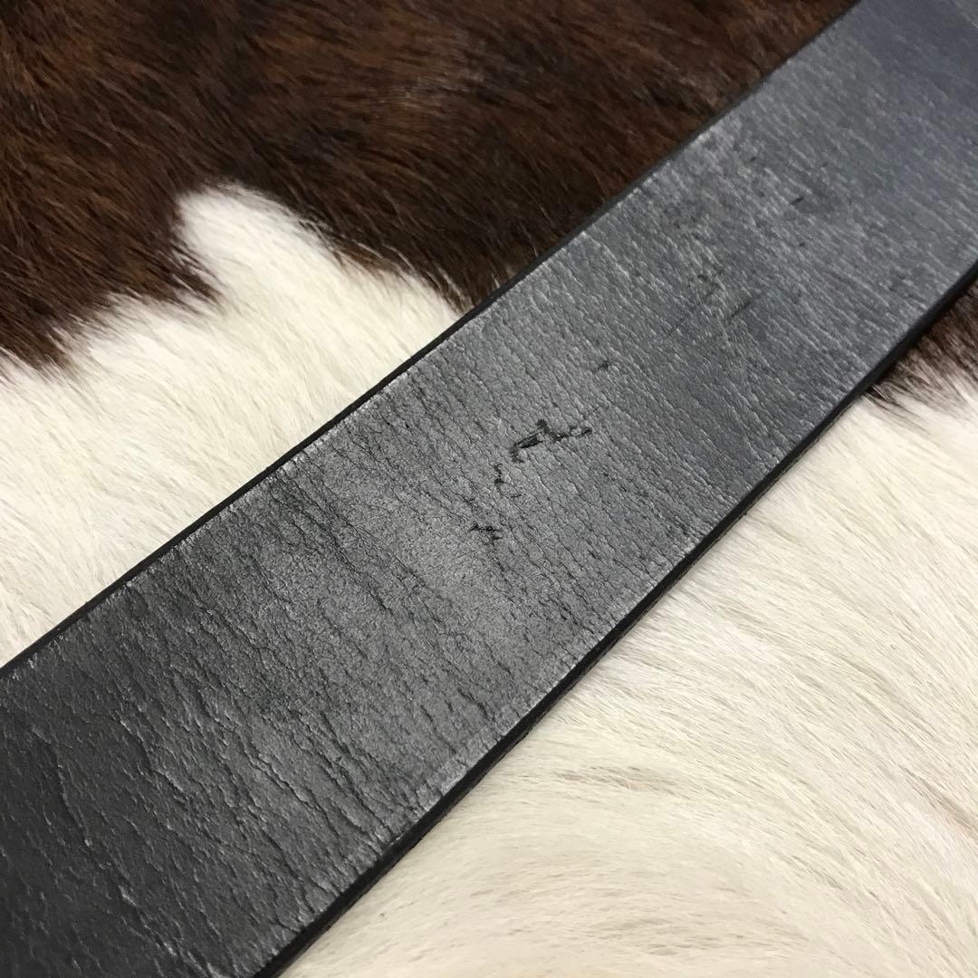 未使用品！ハンドメイド シルバーローラーバックル 本革レザーベルト ブラック