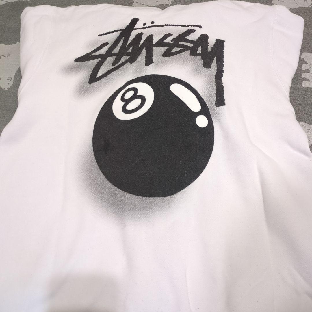Ou！！最終値下げStussy ホワイト パーカー Lサイズ 8ボールロゴ