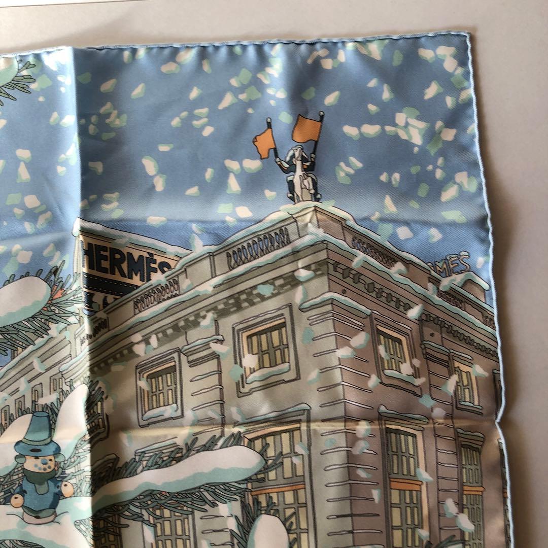 エルメス プチカレ雪だるまデザイン スカーフ