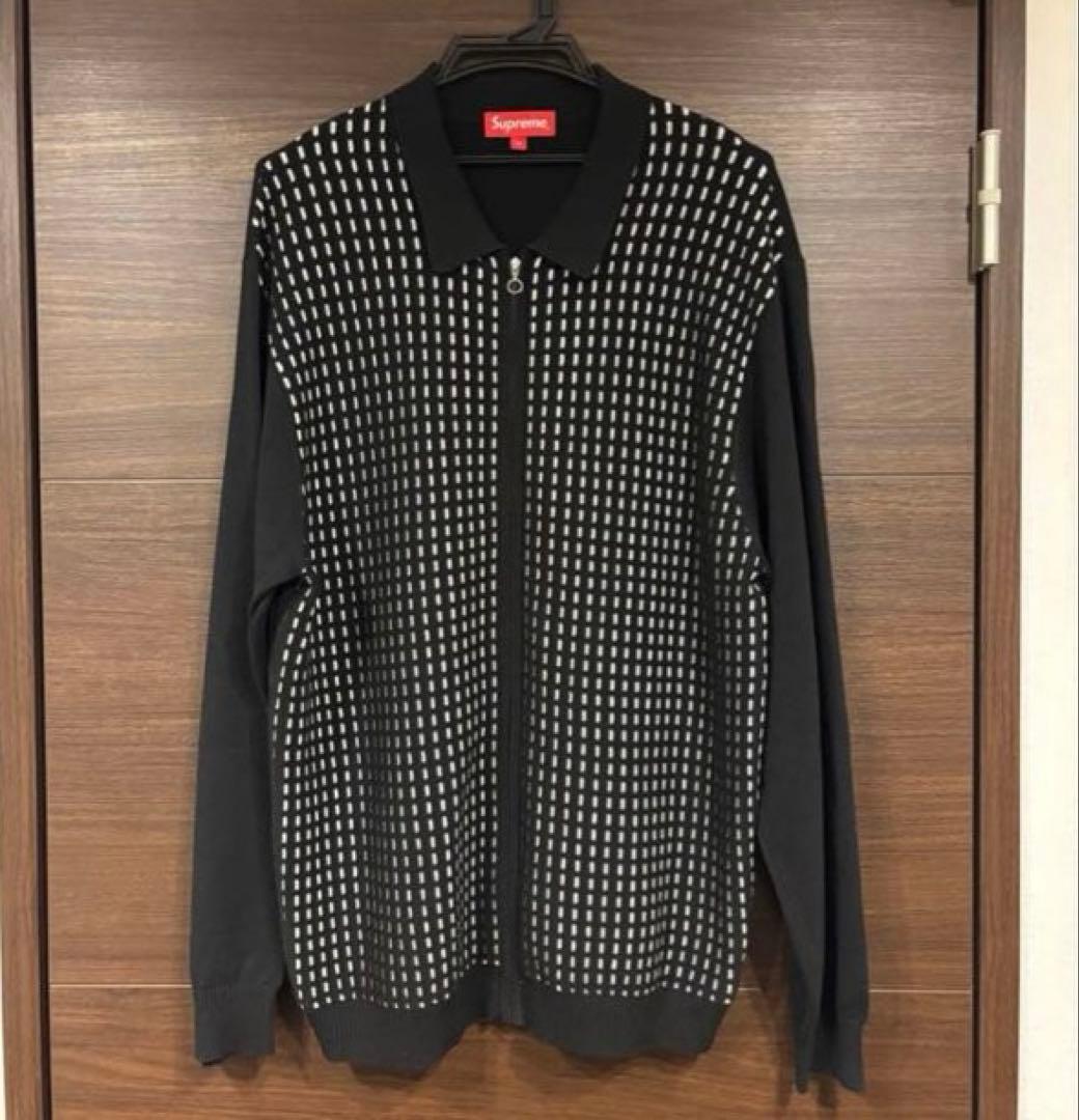 【XL】18SS_Supreme Dashes Zip Up Knit Polo