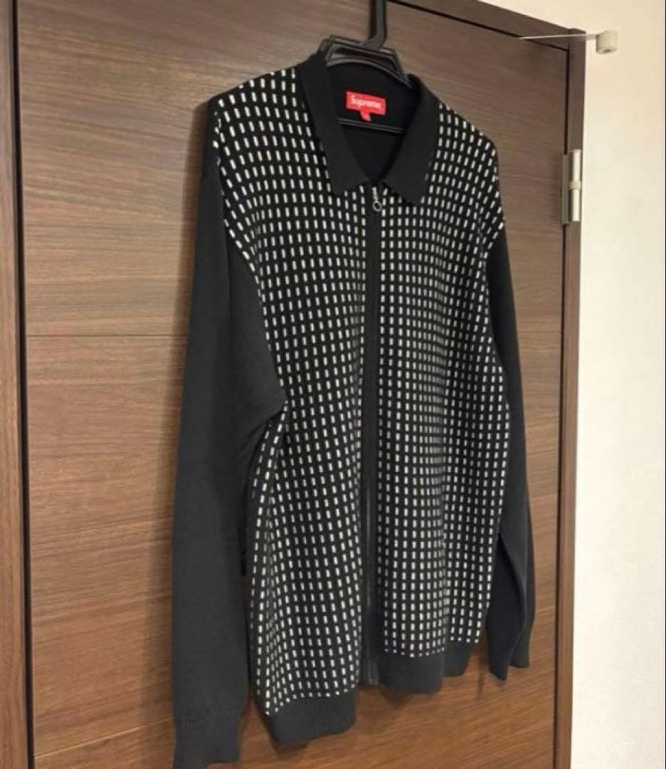 【XL】18SS_Supreme Dashes Zip Up Knit Polo