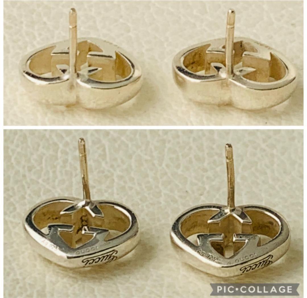 グッチ ハート ロッキング ピアス 925 社外 キャッチ 新品 silver