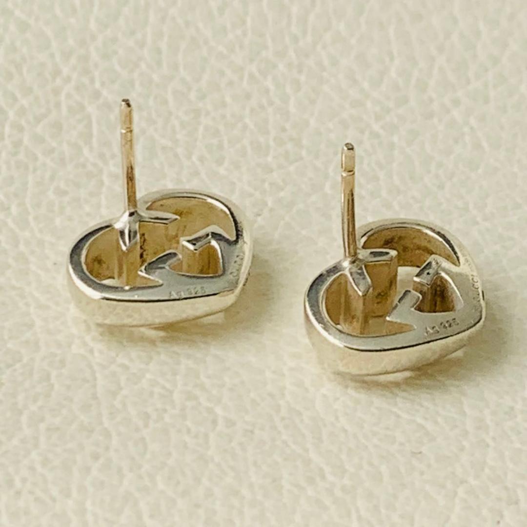 グッチ ハート ロッキング ピアス 925 社外 キャッチ 新品 silver