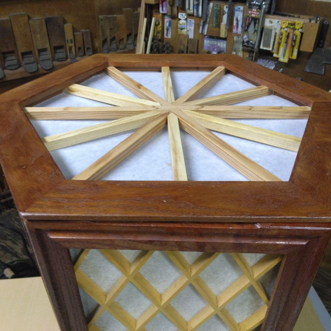 六角形の木製ランプシェード(行灯）手作り