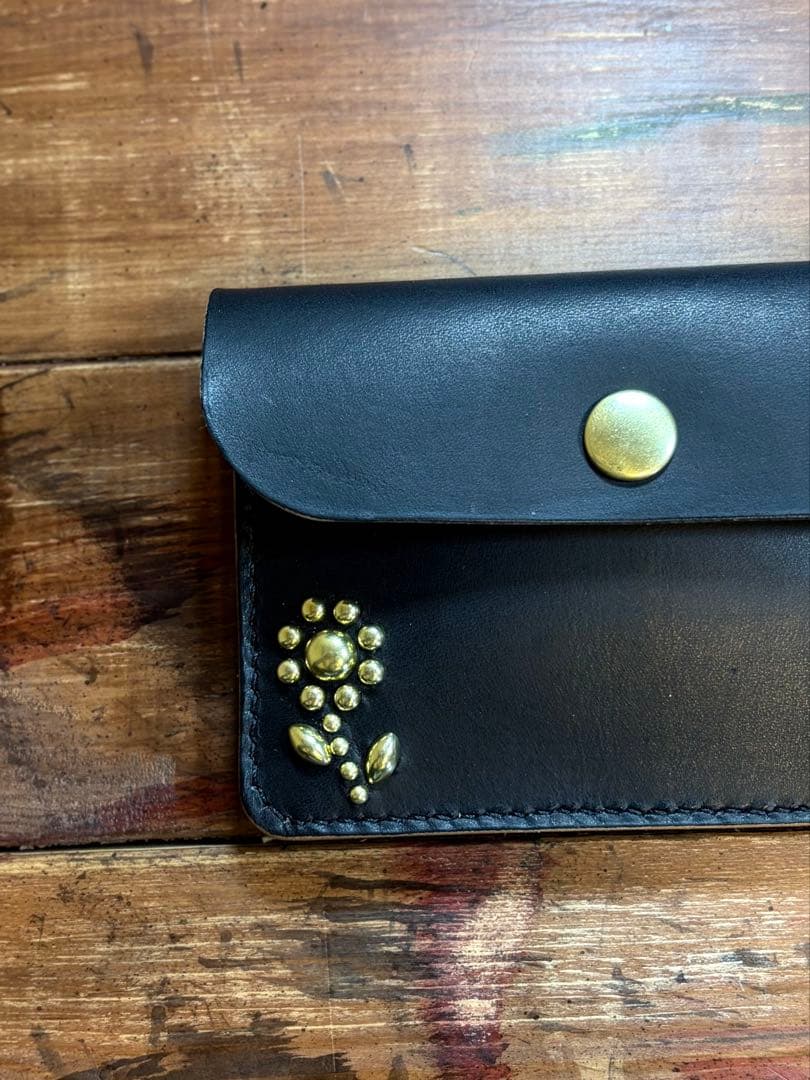 PT-01 国産ヌメ革 ブラック手染め 茶芯