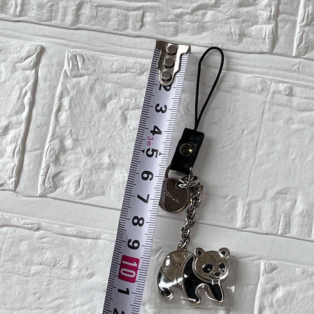 【極美品】　PRADA パンダ　キーホルダー　チャーム　ストラップ　シルバー