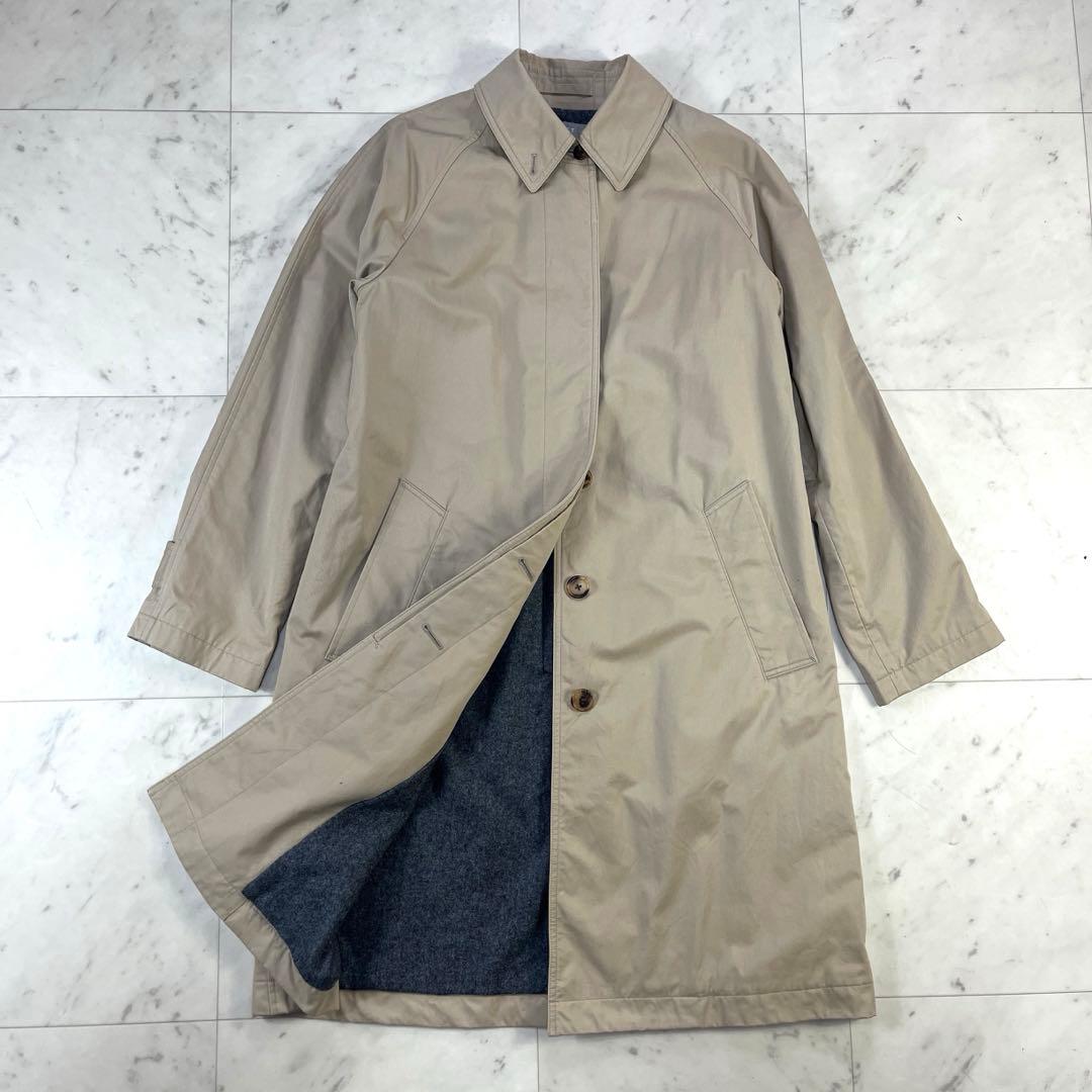 マーガレットハウエル ステンカラーロングコート サイズ1 ウール裏地 ベージュ