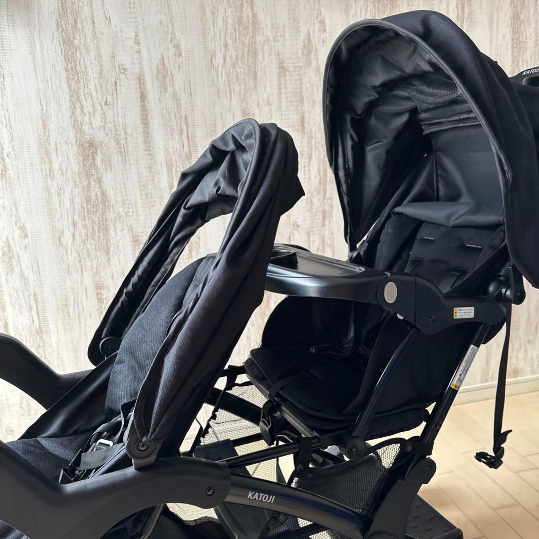 【美品】KATOJI カトージ 二人でゴーDX ブラック 2人乗り ベビーカー