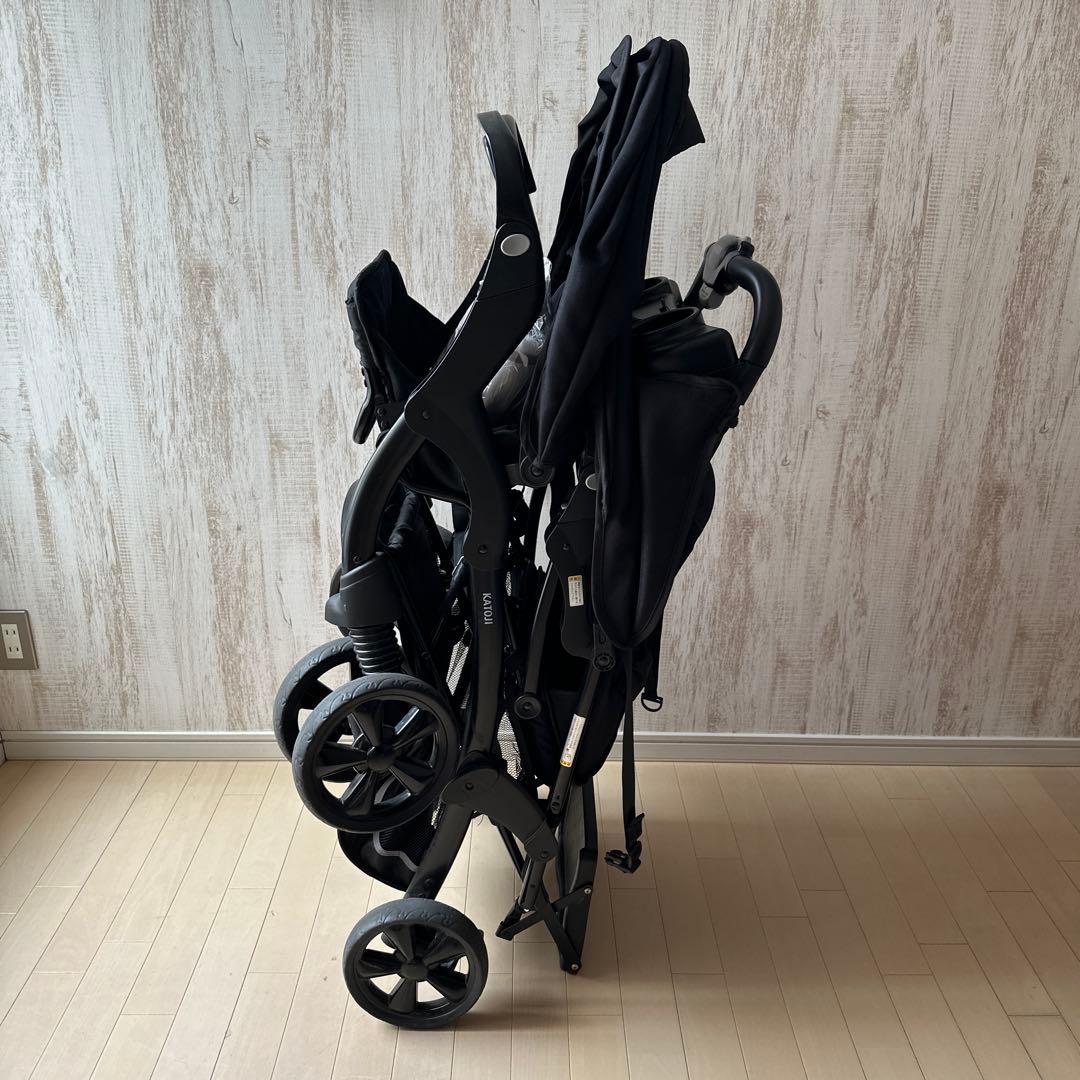 【美品】KATOJI カトージ 二人でゴーDX ブラック 2人乗り ベビーカー