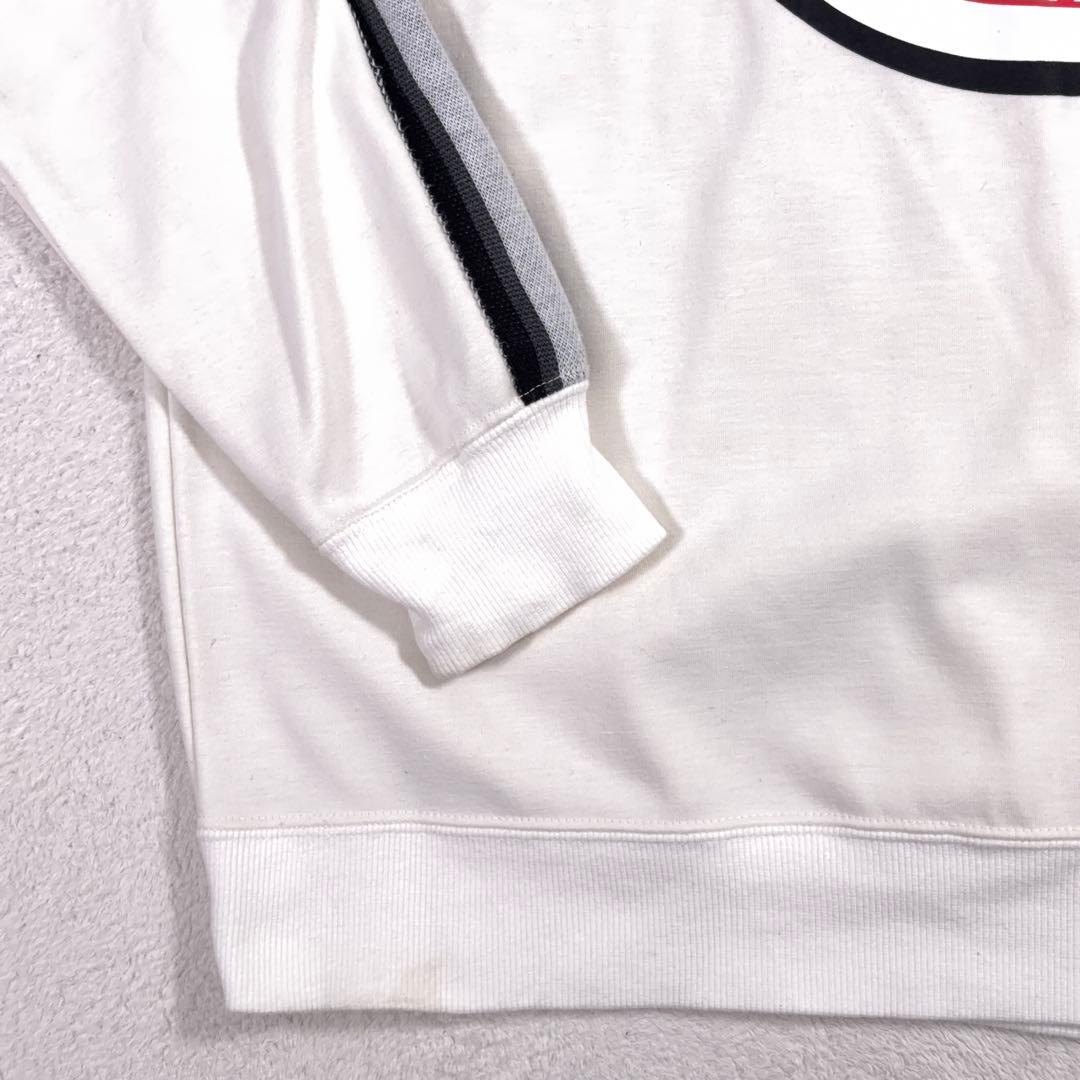 美品【Russeluno】ゴルフ スウェット ビッグロゴ 裏起毛 ホワイト系 4