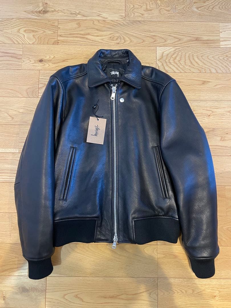 週末限定価格 25aw STUSSY LEATHER FLIGHT JACKET