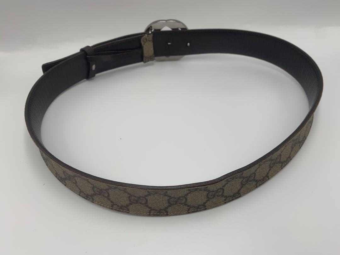 グッチ GUCCI レザー GG スプリーム ベルト シルバー金具