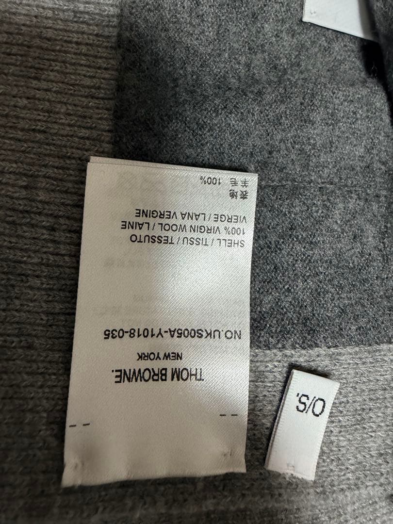 THOM BROWNE リバーシブルマフラー グレー