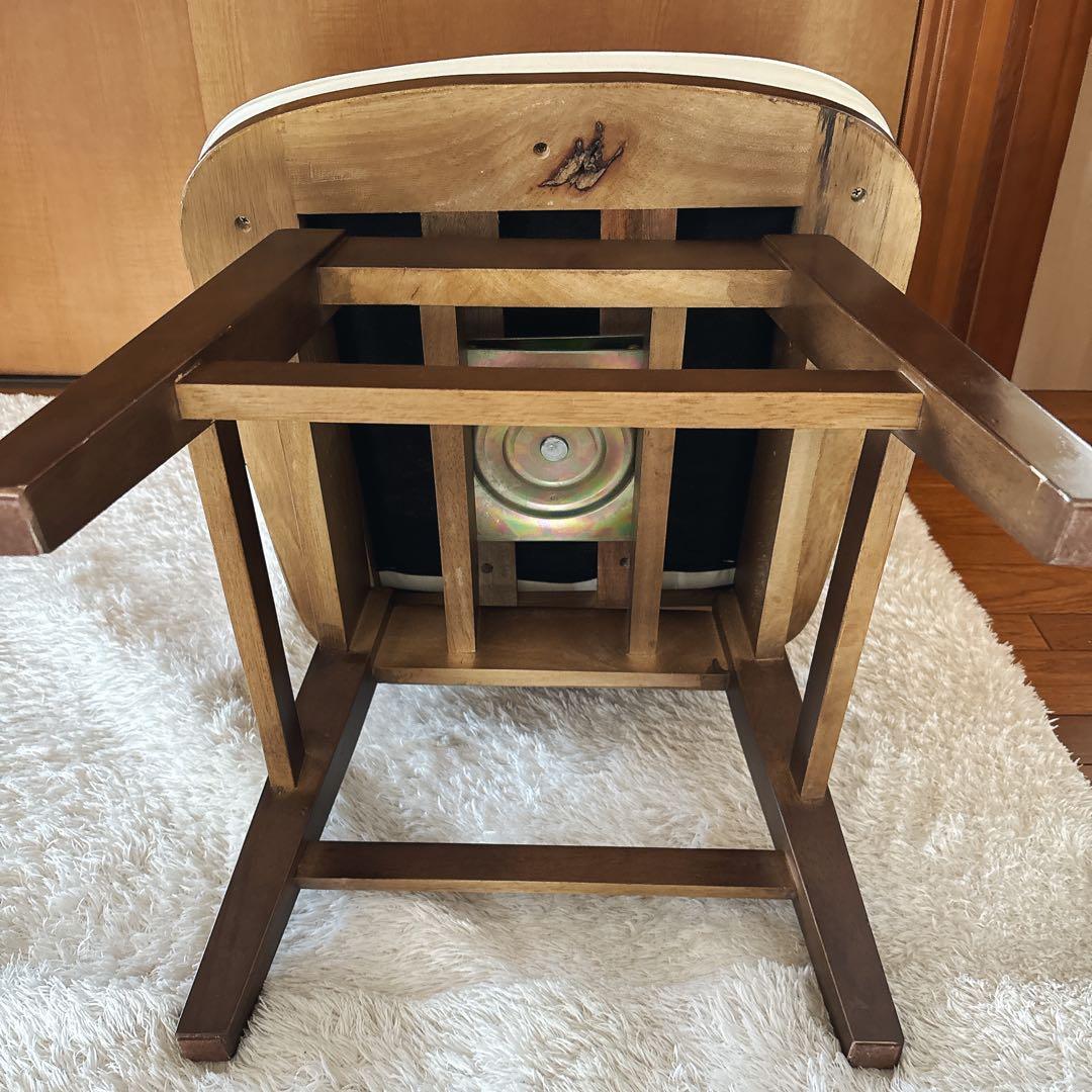 美品】ダイニングチェア アームチェア 木製 ウッド チェア 椅子 回転 イス