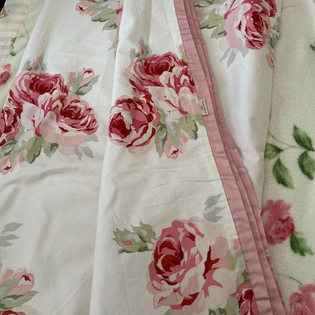 ローラアシュレイクチュールローズデュべカバーピローケース未使用新古品シングル