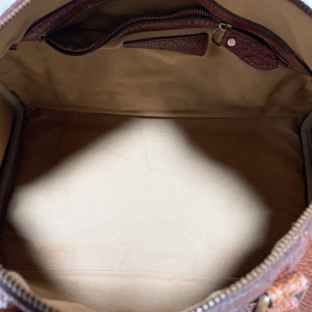 RALPH LAUREN ラルフローレン ボストンバッグ ブラウン シボ革