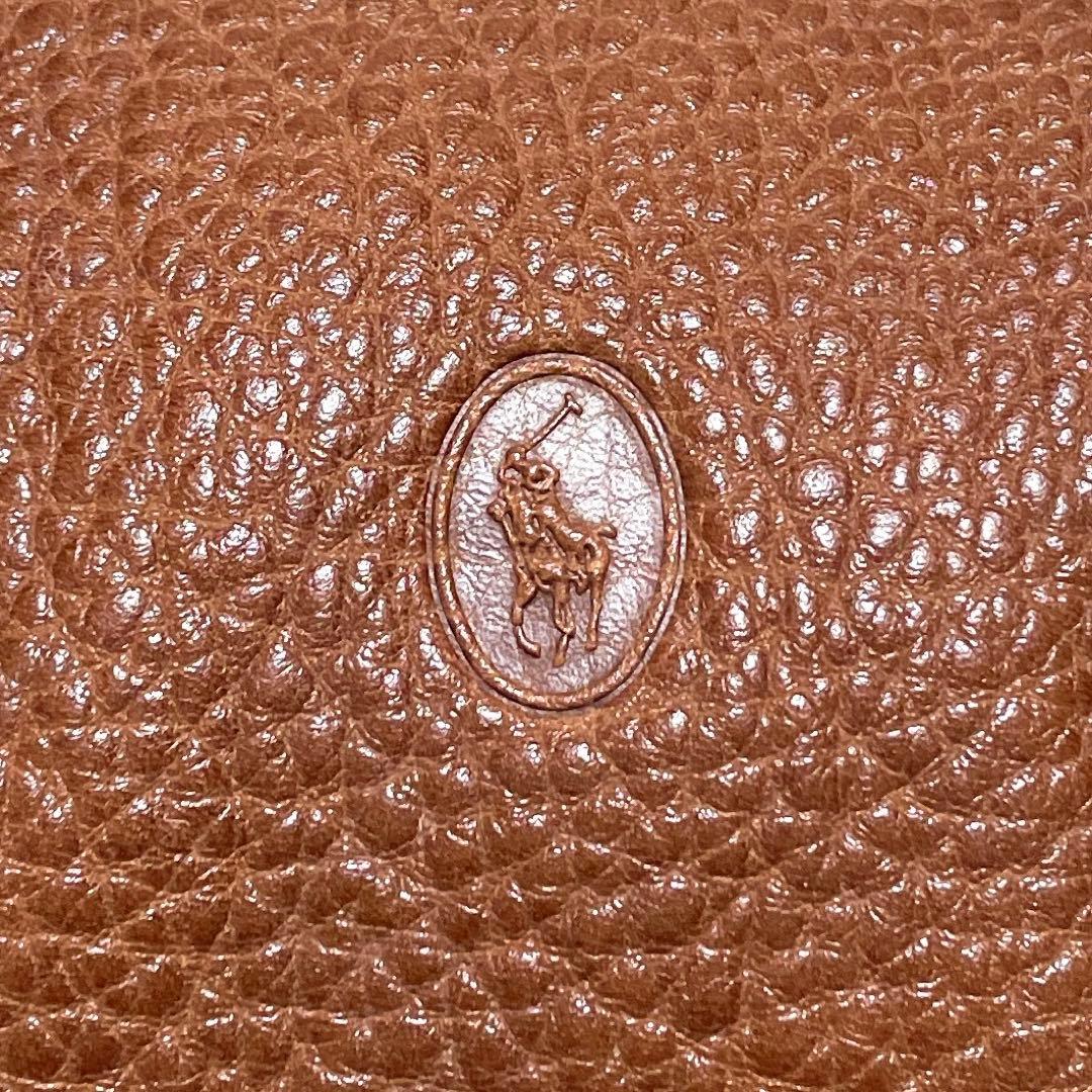 RALPH LAUREN ラルフローレン ボストンバッグ ブラウン シボ革