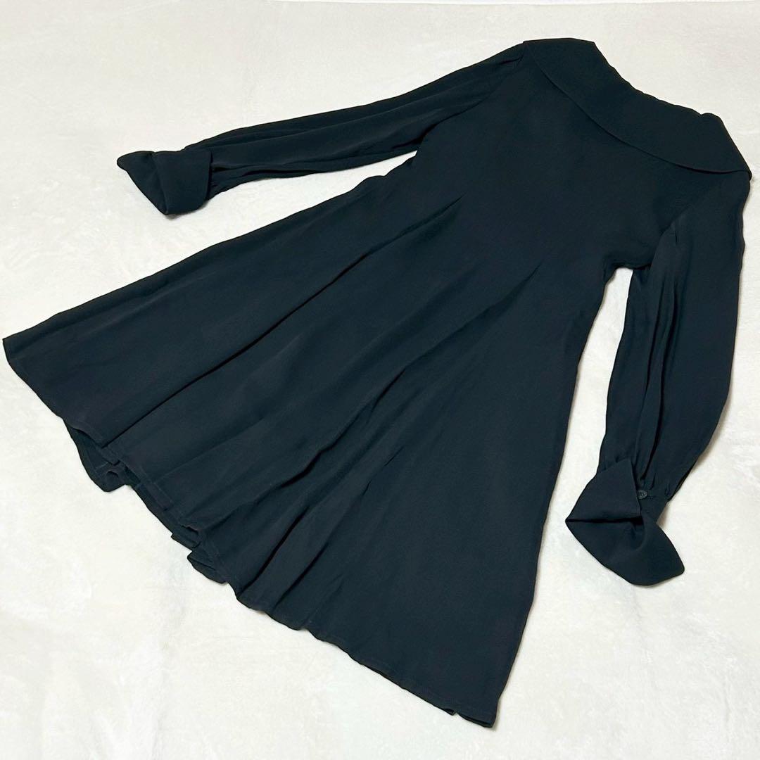 ★美品★マドモアゼルディオール　ワンピース　M ボタン　襟　ネイビー ドレス