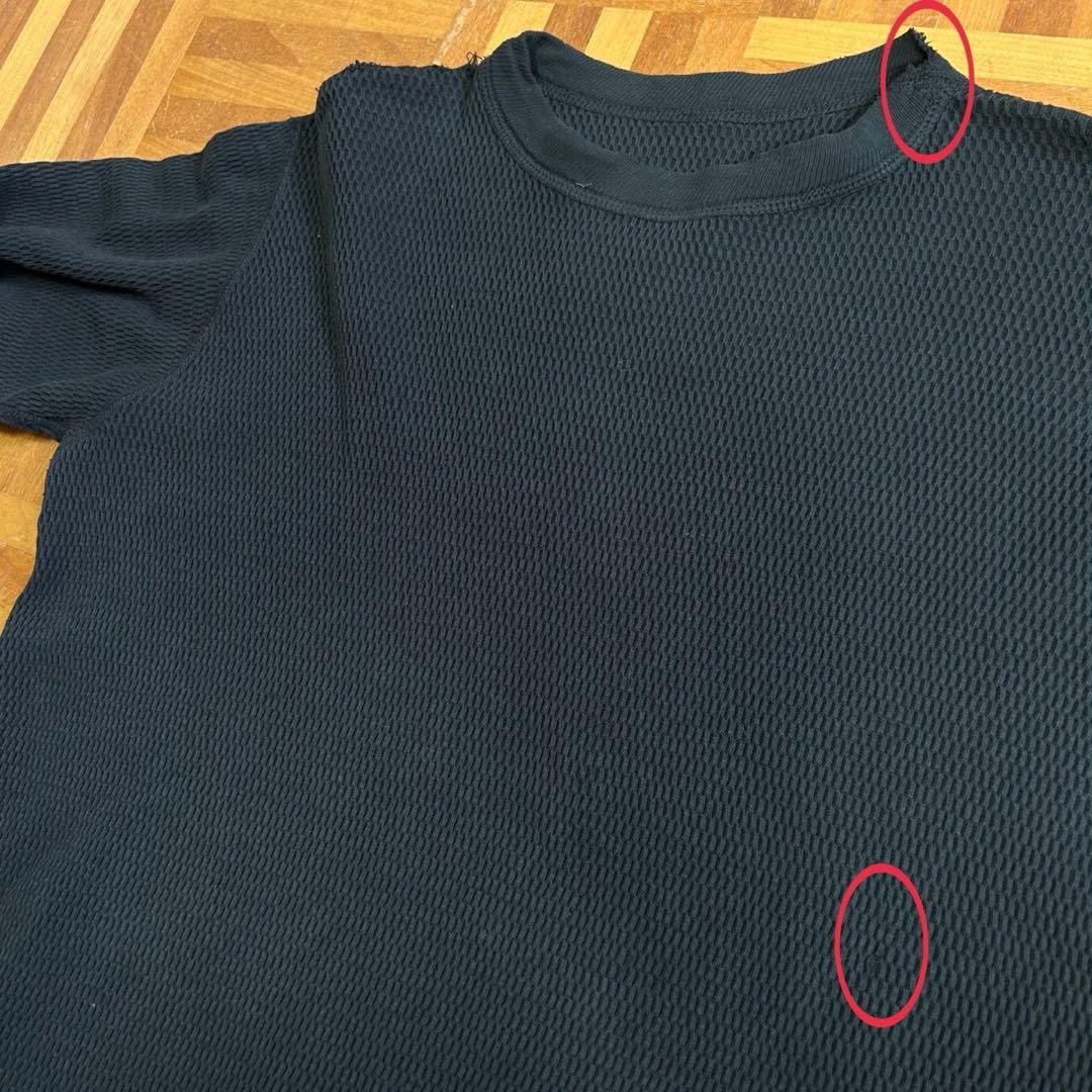 80s 米軍 コットン ブラック サーマル ミリタリー アンダーシャツ S129