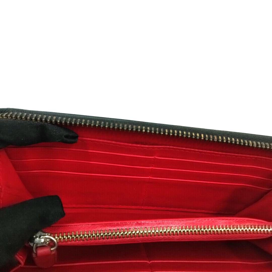 Christian Louboutin ルブタン 長財布 スタッズ 黒×赤メンズ