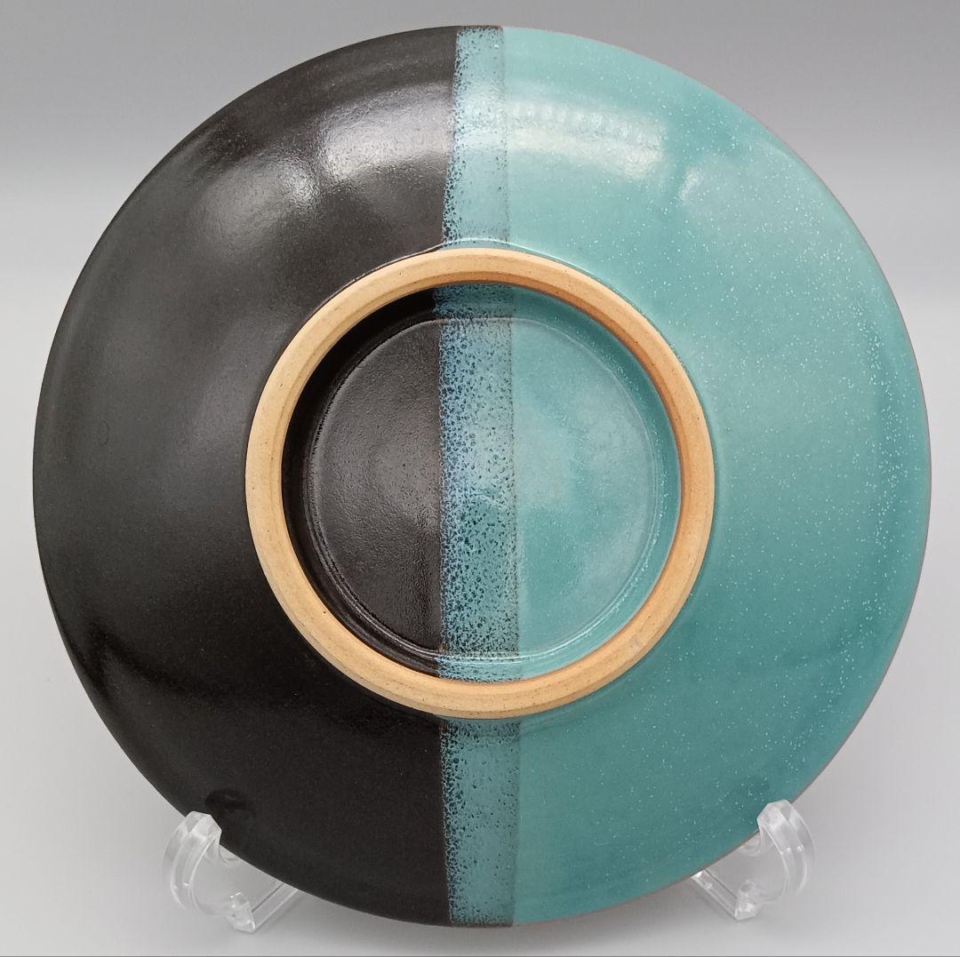 因州 中井窯 染め分け 皿 2点 セット 器 19cm