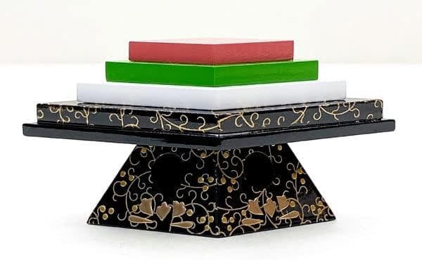 20号 菱三宝 本金 唐草牡丹 2点セット 木製品 雛道具　小道具　海外土産