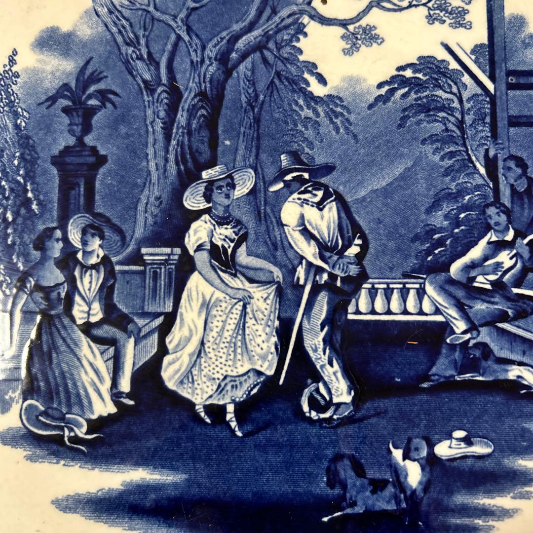 ブルーアンド ホワイト大皿 オランダ 阿蘭陀 シノワズリアンティーク ヨーロッパ