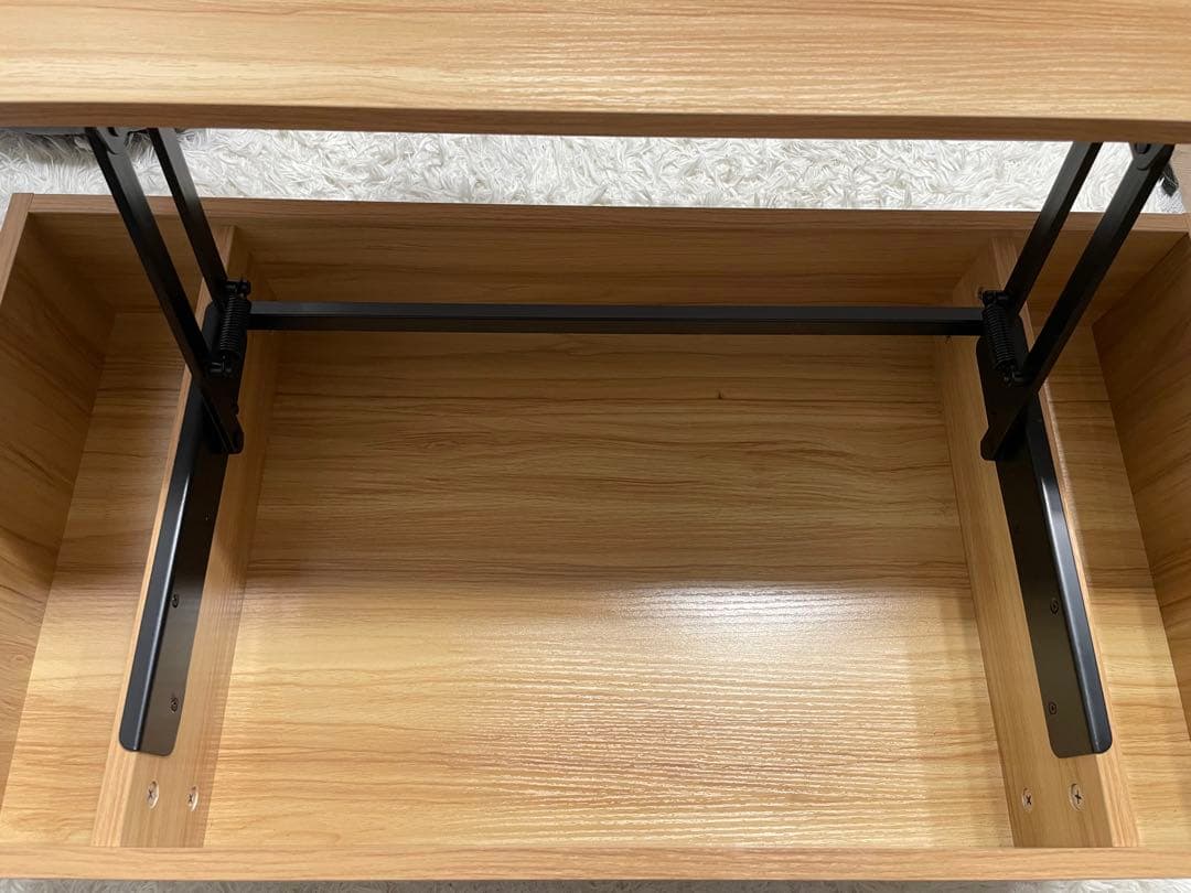 リフトトップ式センターテーブル ナチュラルウッド