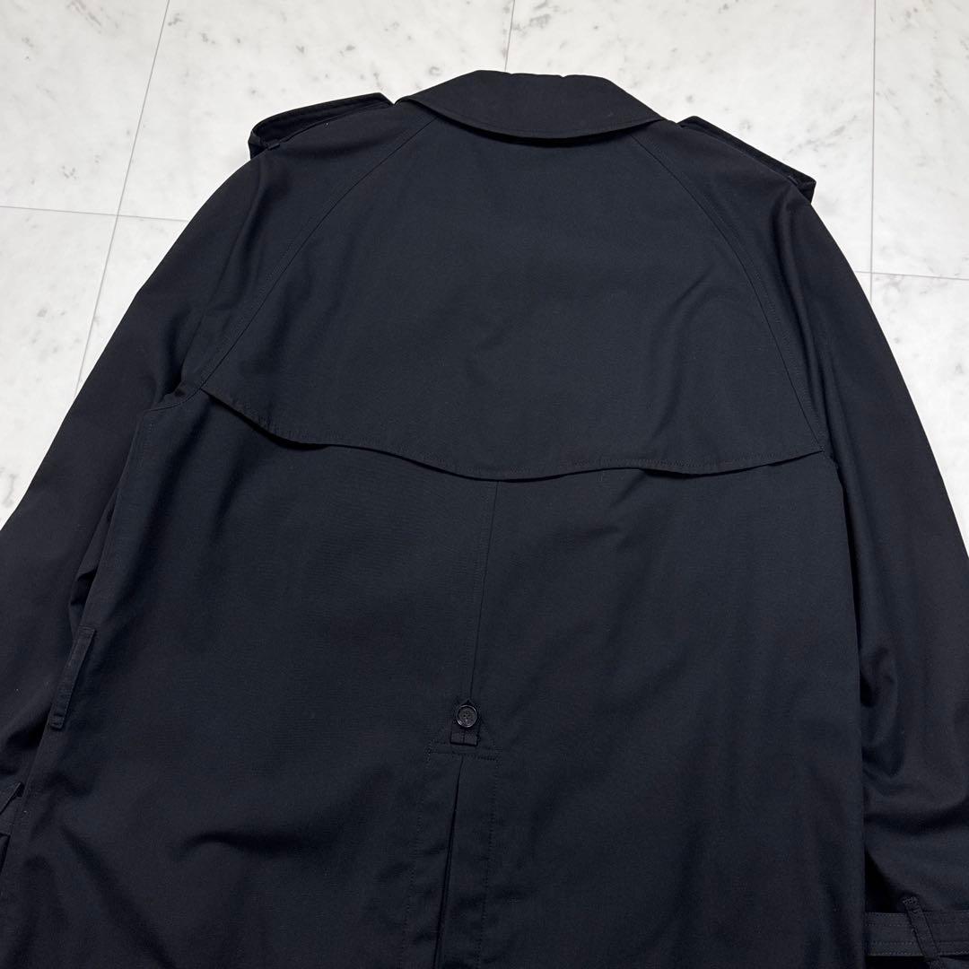 バーバリーロンドン ダブルトレンチコート メガチェック ブラック サイズ48 M