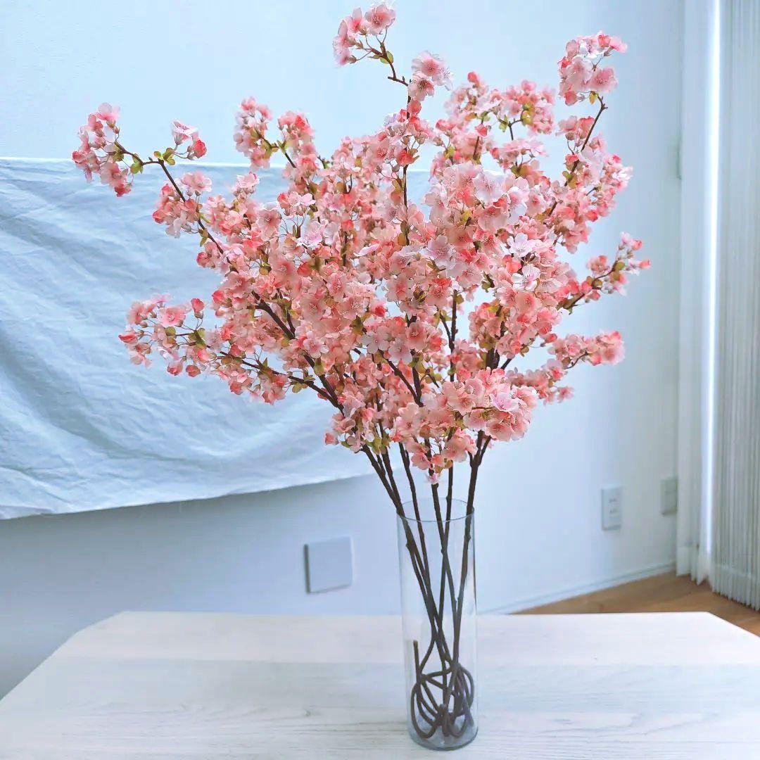 桜のアートフラワー 造花　7本　約110cm