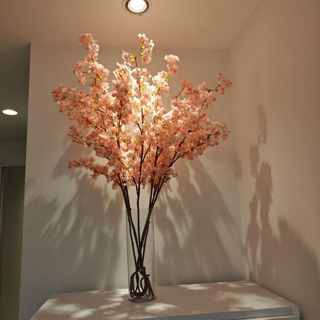 桜のアートフラワー 造花　7本　約110cm