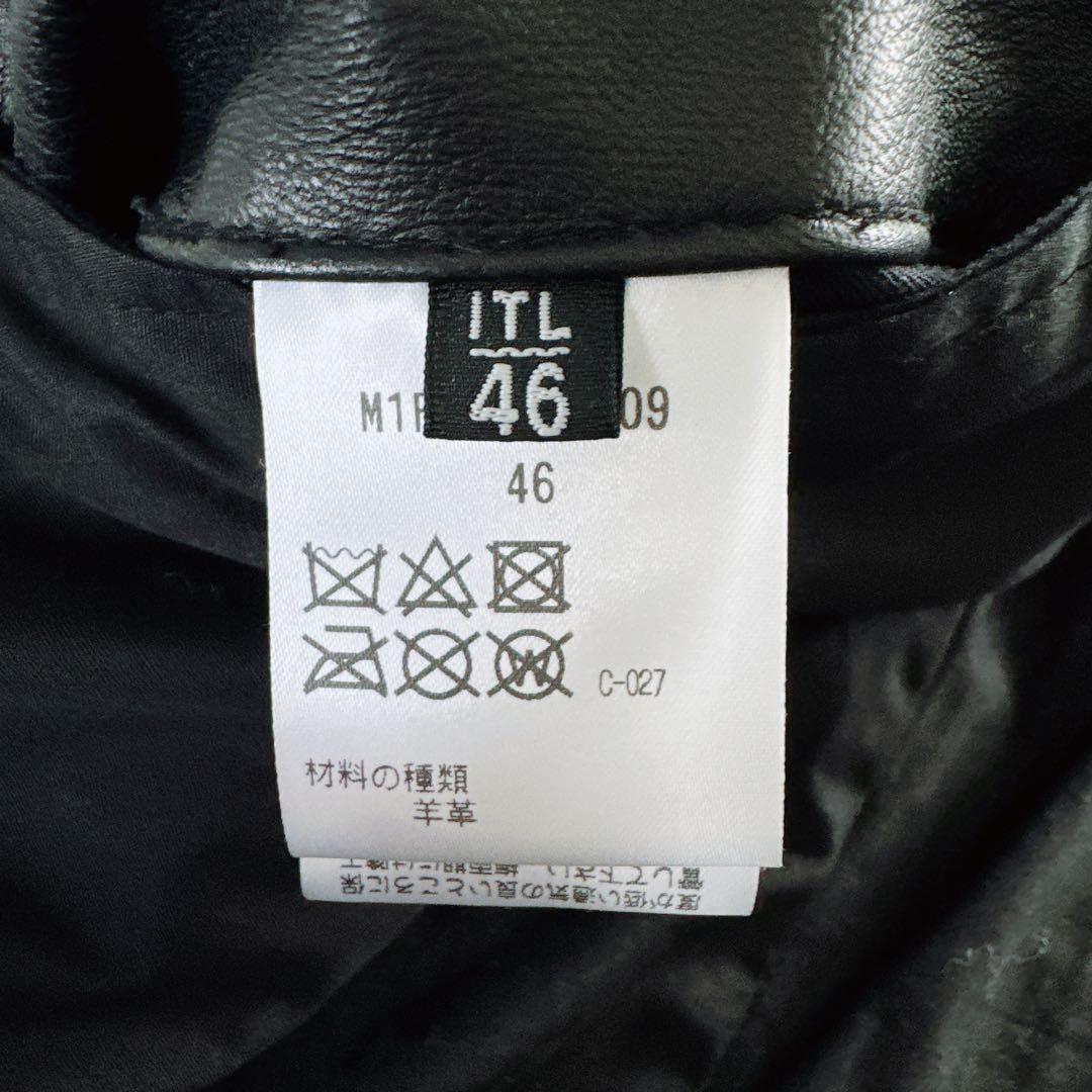 【EPOCA UOMO】シングルライダース 羊革 ブラック 46サイズ