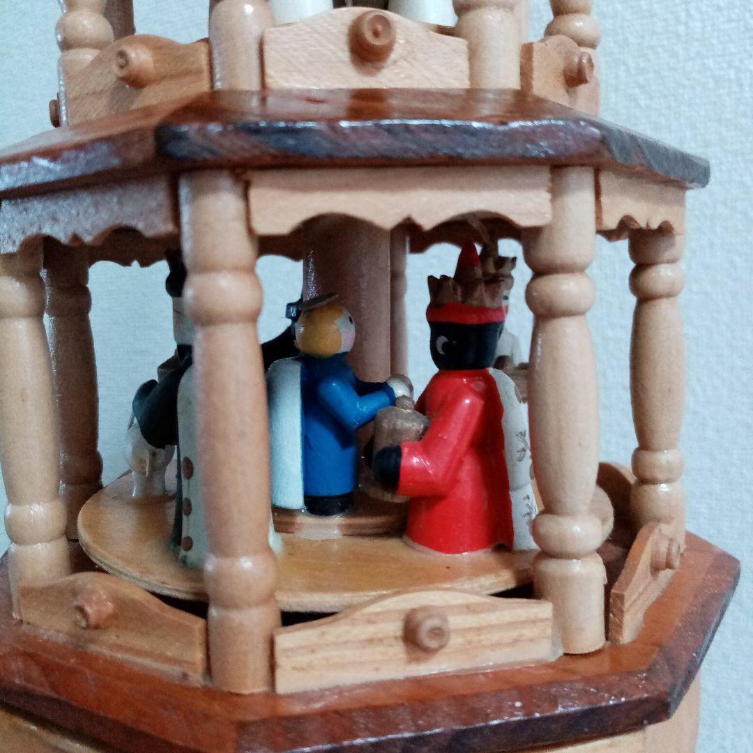 ドイツ製　くるみ割り人形&オルゴールツリー（木製、回転式）