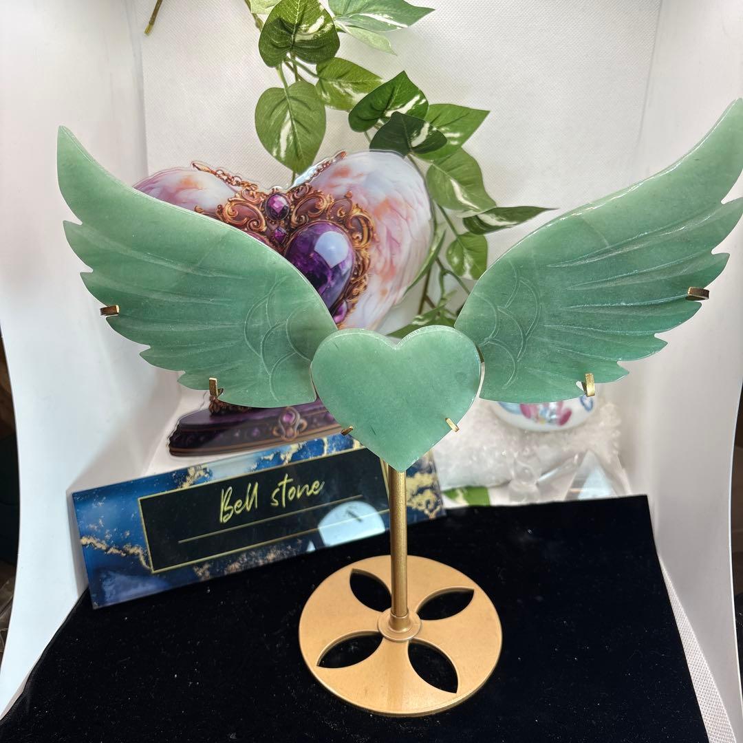 グリーンアベンチュリン♡ハート翼♡No.2618