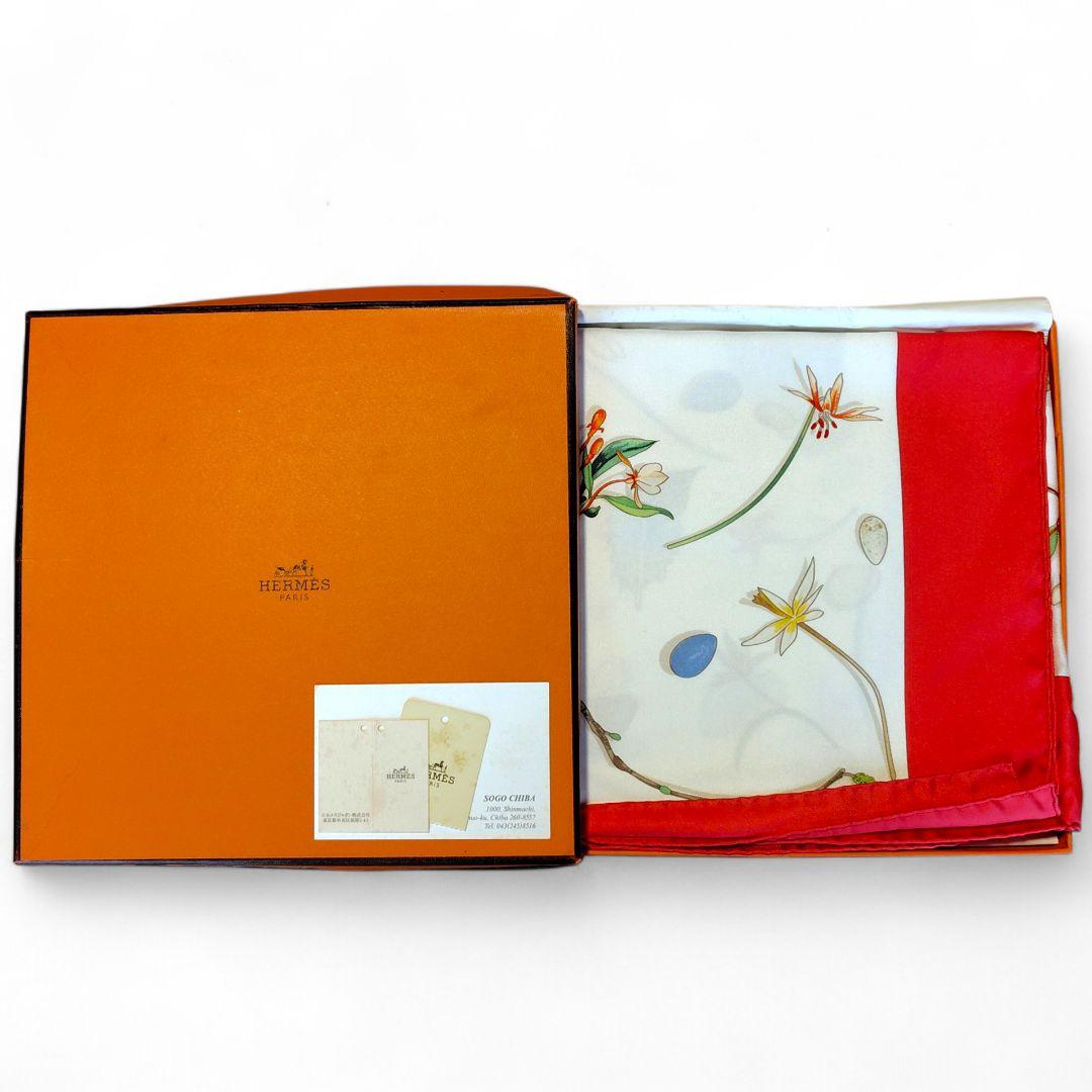 エルメス HERMÈS スカーフ カレ90 フルール・エ・プリュム 中古