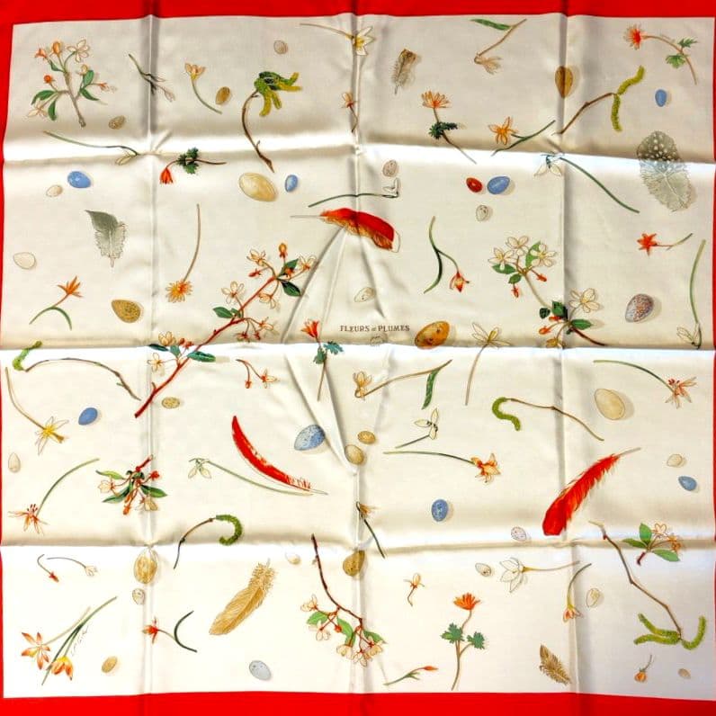 エルメス HERMÈS スカーフ カレ90 フルール・エ・プリュム 中古