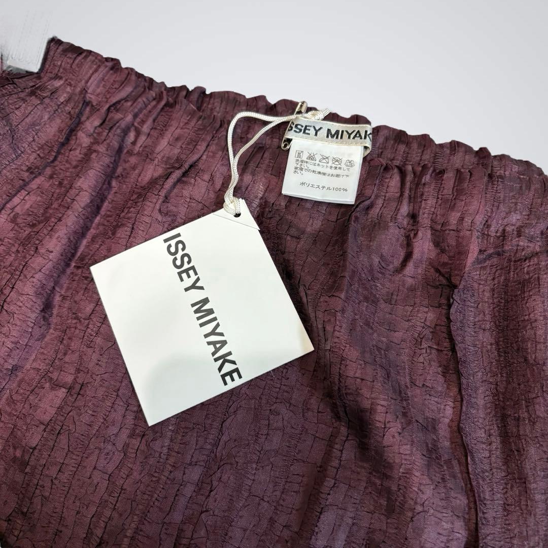 【未使用】ISSEY MIYAKE 変形プリーツ ロングスカート 4 ボルドー
