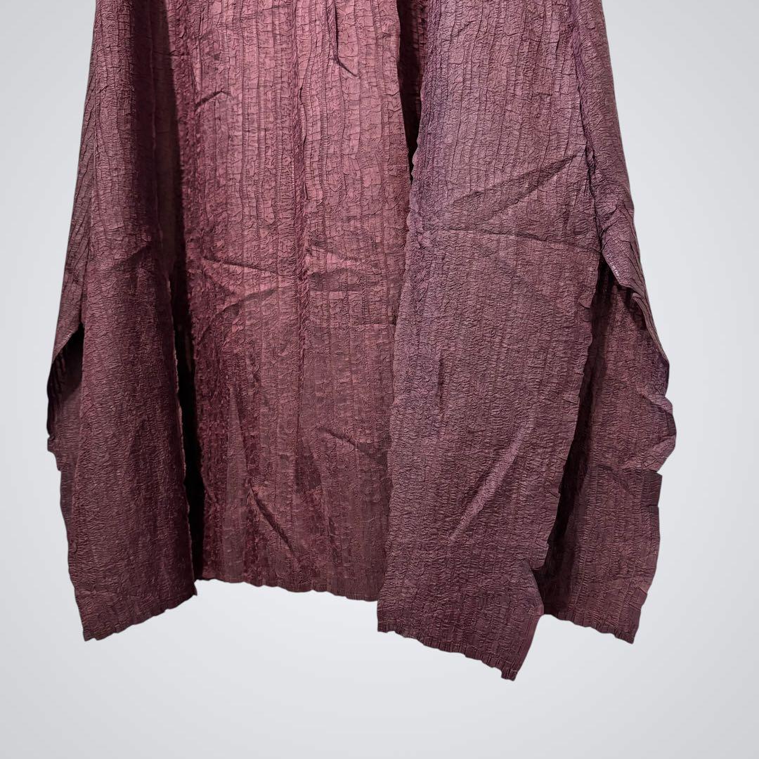 【未使用】ISSEY MIYAKE 変形プリーツ ロングスカート 4 ボルドー