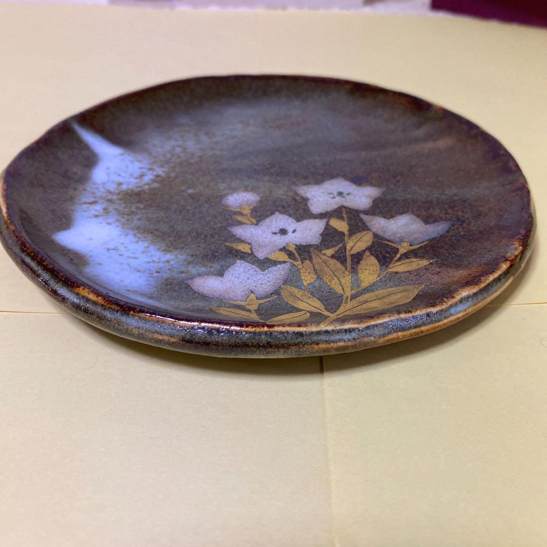 たち吉 特選 青嵐 安田道雄 金銀彩草花　銘々皿