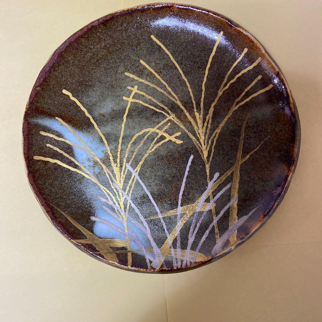 たち吉 特選 青嵐 安田道雄 金銀彩草花　銘々皿