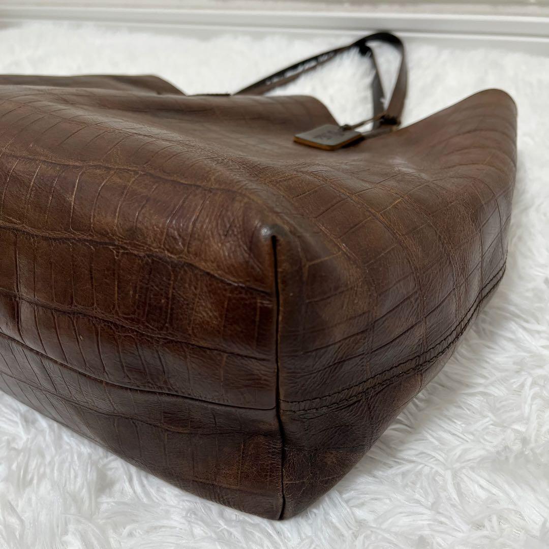 最高級✨フェリージ ✨クロコ型押し　レザートートバッグ ビジネス　11-91