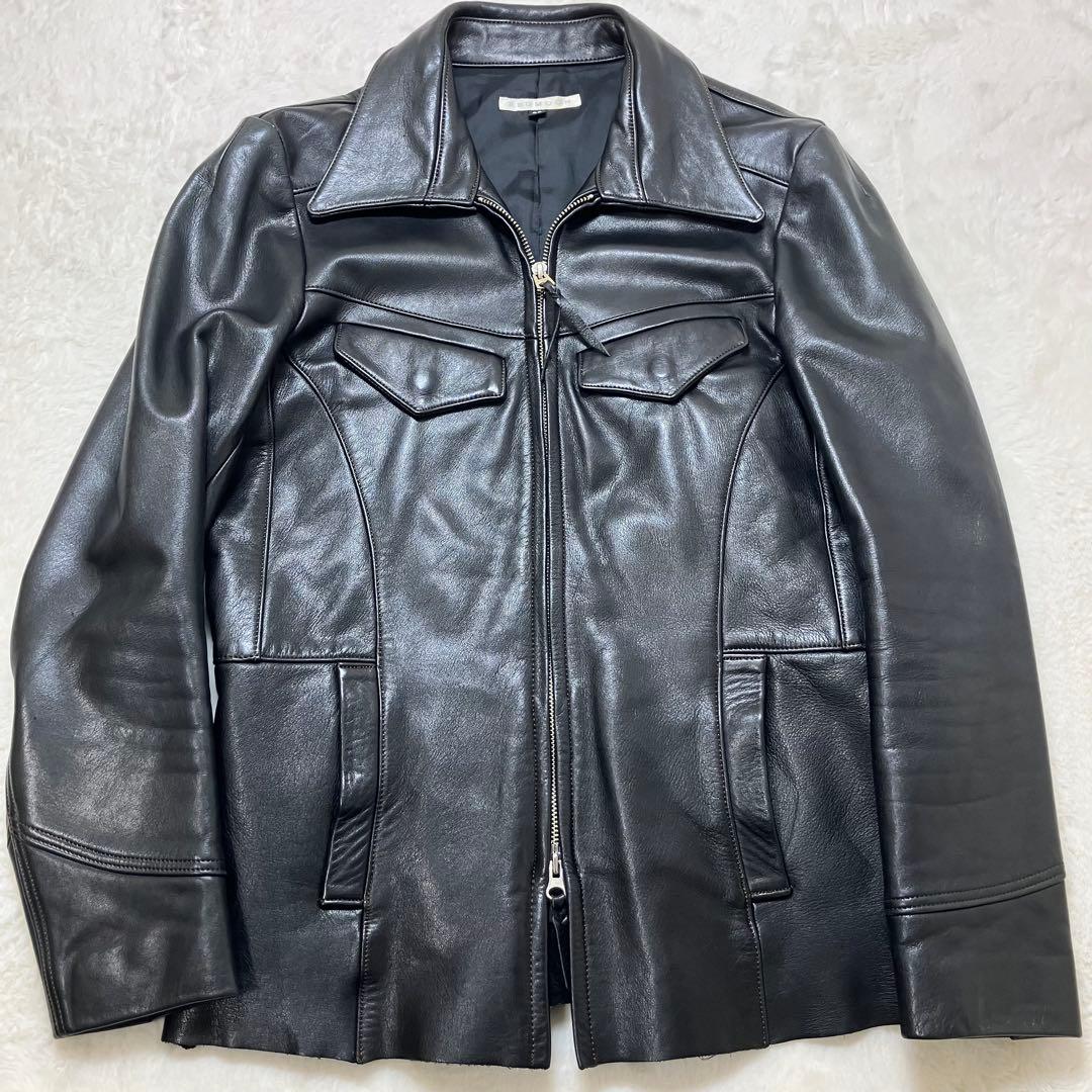 美品 レッドムーン 牛革 カウレザー ライダース レザージャケット ブラック