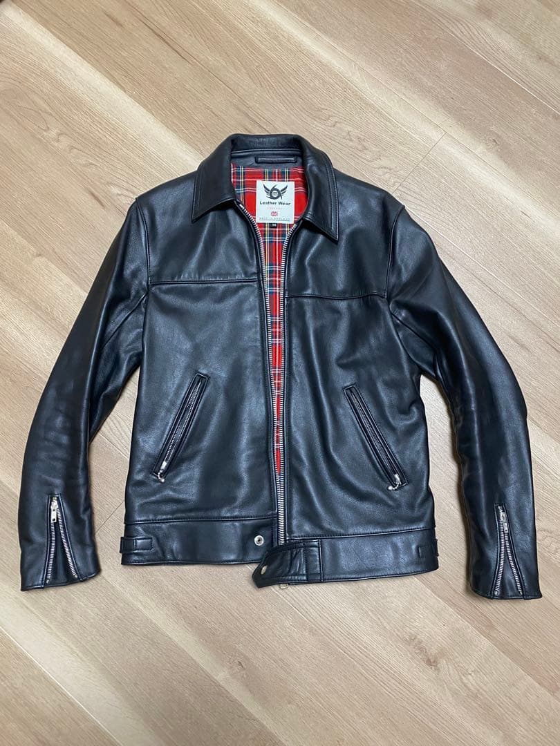 【希少・極美品】666 シングルライダース 旧ロゴ 英国製 38 ブラック