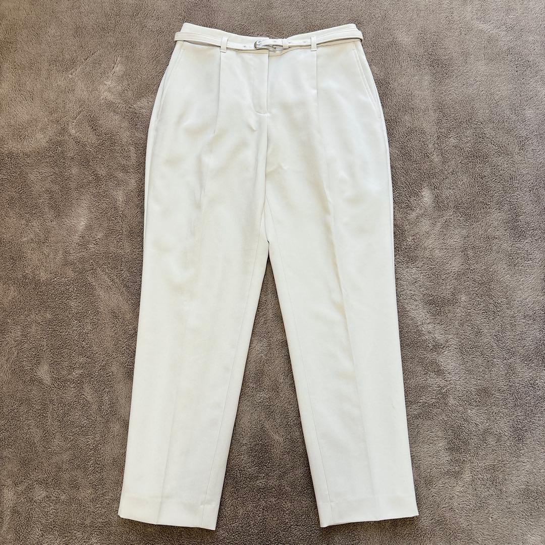 プラステ PLST 洗えるノーカラースーツ　パンツ セットアップ ベルト付 美品