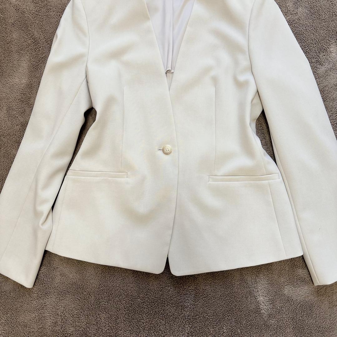 プラステ PLST 洗えるノーカラースーツ　パンツ セットアップ ベルト付 美品