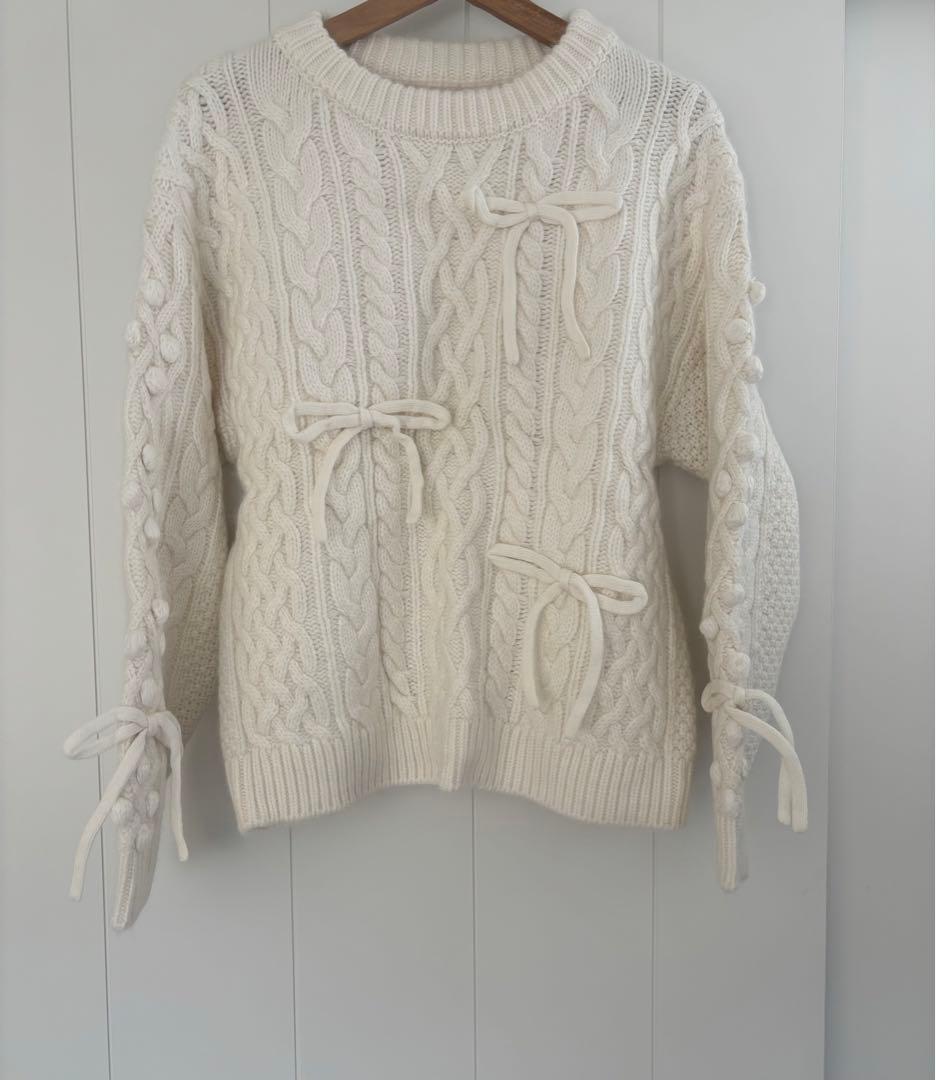 gypsophilaジプソフィアリ　ニット　ribbon cable knit