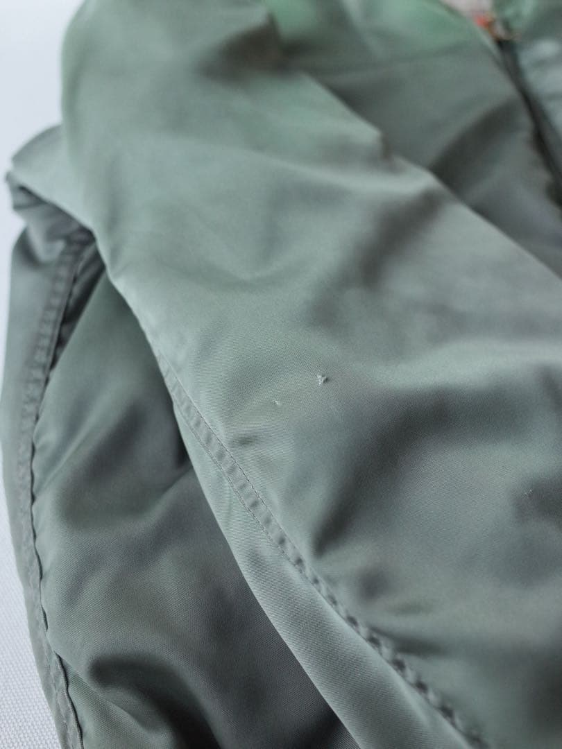 HOUSTON　復刻版　MA-1 ナイロン フライトジャケット　オリーブ/セージ